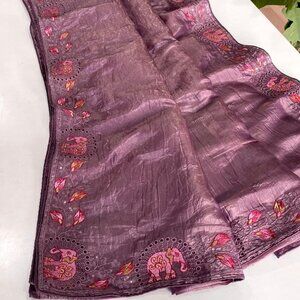 SILK EMBROIDERY SAREE